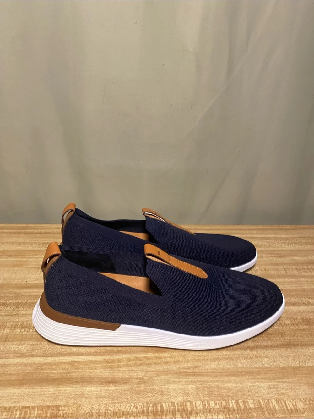 Wolf & Shepherd SwiftKnit Derby Navy Blue White Knit Shoes Mens 13/W 15